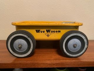 Vintage Amf Wee Wagon Metal Yellow Childs Toy