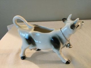 Vintage Holstein Cow with Bell Porcelain Ceramic Creamer 3