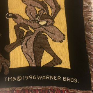 Warner Brothers Vintage Looney Tunes Throw Blanket 1996 Tweety Taz Tweety Bird 2