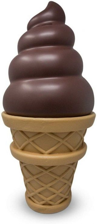 Giant Chocolate Ice Cream Cone Piggy Bank Safe Money Coin Boys & Girls Prop Toy
