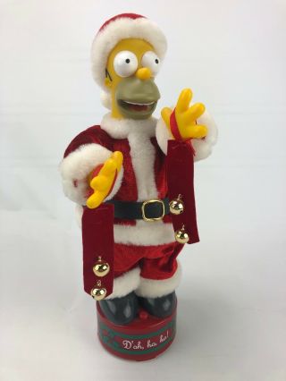 2005 Homer Simpson Santa Figure Dances Talks Sings Gemmy Animated Christmas Hg4