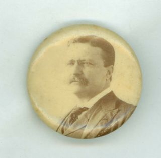 1904 President Theodore Roosevelt Sepia Pic Political Campaign Pinback Button