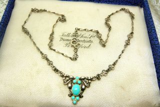 Vintage Jewellery Silver 925 Turquoise Necklace Lovely