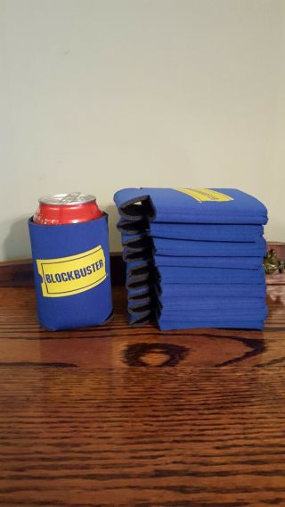 FOUR Vintage BLOCKBUSTER VIDEO Beer/Soda Can Koozie 1990 ' s Retro Relic VHS NOS 3