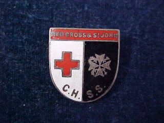Orig Ww2 Lapel Badge Red Cross & St John Ambulance " Jr Gaunt - London "