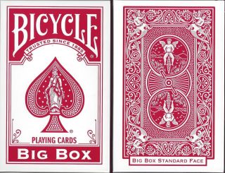 1 Deck Bicycle Big Box Red Jumbo - Size Playing Cards Usa Ship