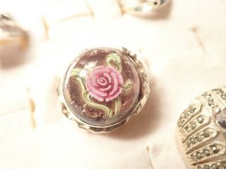 Ultra Rare Cameo Estate Sterling Silver Huge Big Chunky Ring