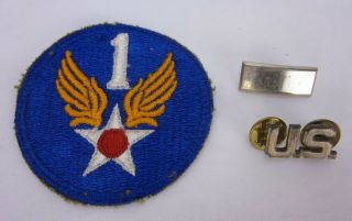 Vintage Ww2 Us First Army Air Corps Patch & Pins