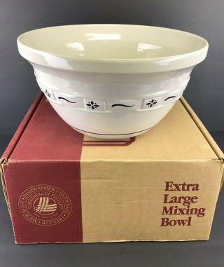 Longaberger Extra Large Mixing Bowl Classic Blue 32085 Woven Traditions