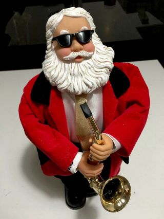 15.  5 " Holiday Time Animated Christmas Musical Dancing Saxophone Playing Santa
