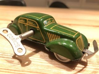Distler Germany Tin Wind Up Toy Car Forward And Reverse Gear 1930 With Key