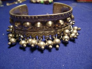 Native American Sand Casted Sterling Silver Thick Big Chunky Bracelet