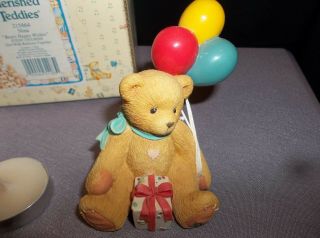 Cherished Teddies Bear Figurine Nina With Balloons,  " Beary Happy Wishes " 1996 Ph