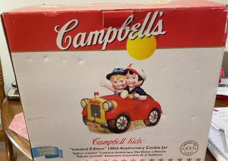 Rare Campbell Kids Limited Edition 100th Anniversary Cookie Jar Going Places Nib