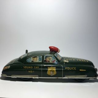 Tin Wind Up Toy Dick Tracy Squad Car No.  1 1949
