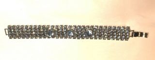 Weiss Bracelet Icy Blue Rhinestones Rhodium Plated 8 1/8 