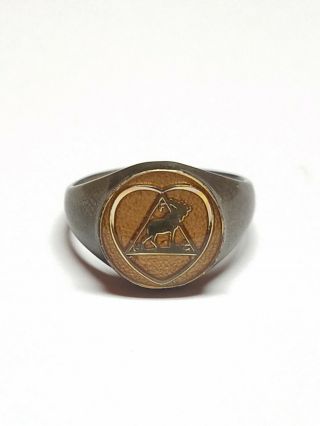 Vintage DWD Sterling Silver Loyal Order of Moose FHC Faith Hope Charity Ring 2