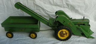 Vintage Ertl John Deere Diecast Tractor Implement Corn Picker Wagon Old Farm Toy