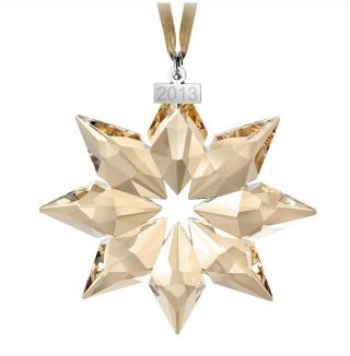 Swarovski Crystal Scs Christmas Ornament 2013 Large Gold 5004491 Mib W/coa