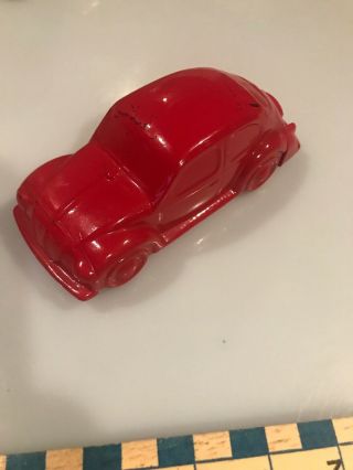 Vintage Avon Red Volkswagen Glass Car Decanter Bottle With No Box 90 Full