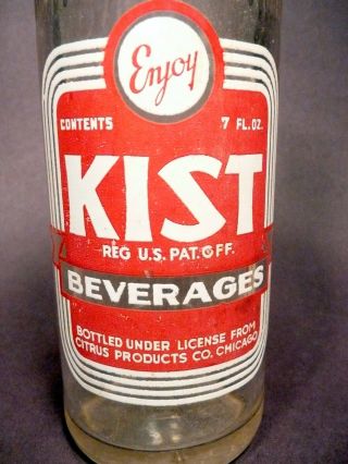 Vintage Acl Soda Pop Bottle: Kist Of Greensburg,  Pa - 7 Oz Vintage Acl