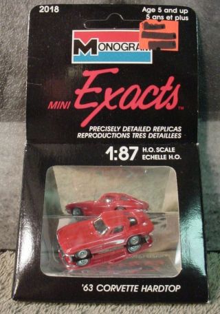Monogram Mini Exacts Red 1963 Chevy Corvette Hardtop Split Window Niop