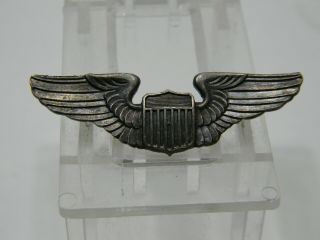 Sterling Silver Vintage Us Military Flight Wing Pin