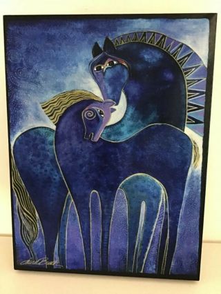 Laurel Burch Canvas Indigo Mares Horses 12x16 Wall Art