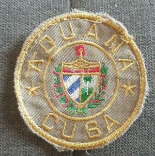 Rare Cuba Revolution National Customs Guard Patch Uniform 1960s