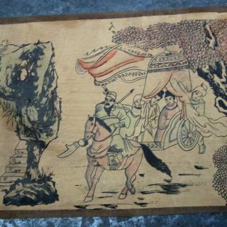 Chinese Old Picture Paper " Figure Painting " Long Scroll Painting Long Scroll