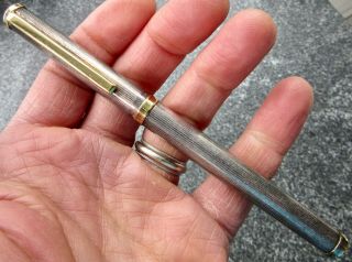 Vintage Nova Sterling Silver Ag.  925 Fountain Pen Gold Accents Iridium Nib Point