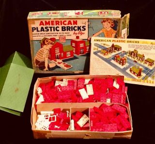 Vintage American Plastic Bricks Set By Elgo From 1950 - 60s