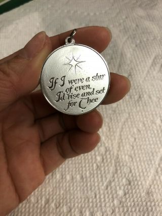 Vtg Marked Sterling Silver.  925 “if I Were A Star Of Even,  I Rise.  ” Pendant