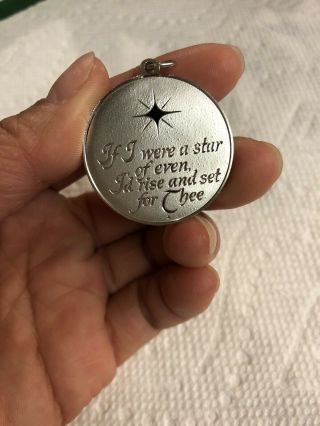 Vtg Marked Sterling Silver.  925 “If I Were A Star Of Even,  I Rise.  ” Pendant 3