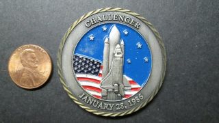 Sts - 51l Challenger & Sts - 107 Columbia Space Shuttle 2 Sided Medallion / Coin