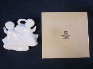Haviland Limoges 1989 Angels W/ Bell Christmas Ornament Porcelain Box