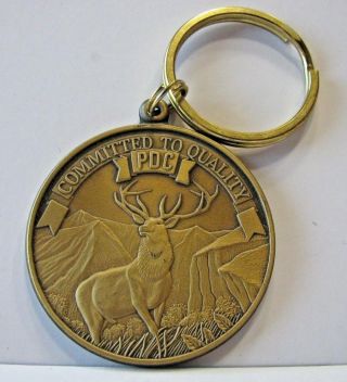 John Deere Pdc Milan Il 1995 Parts Expo St Louis Stag Buck Deer & Arch Key Chain