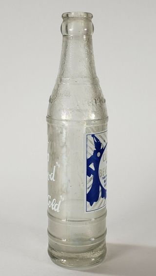 CLOWN BEVERAGES Vintage Glass 7 oz.  Soda Bottle McLaughlin Rock Island,  IL 3
