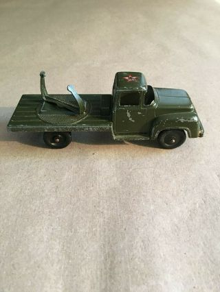Vintage Green Tootsietoy Die - Cast U.  S.  Army Flat Bed Radar Truck,  6 - Inches
