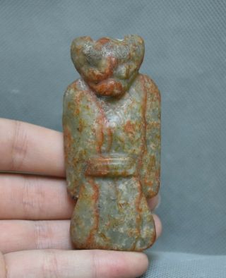 3.  2 " Antique China Hongshan Culture Jade Carved Eagle Birds God Pendant Amulet