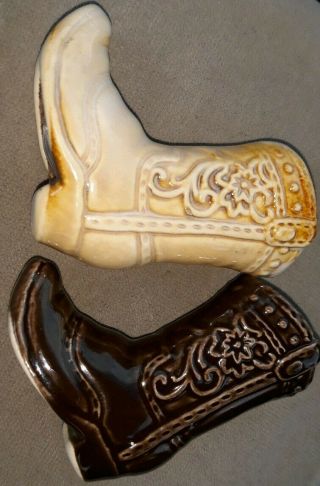 Vintage Cowboy Boots Salt And Pepper Shaker Country Western Ceramic