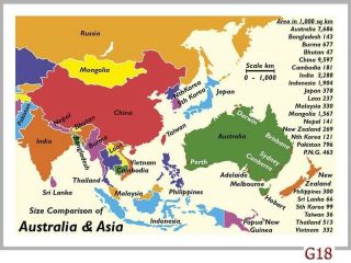 28 Map Postcards Of Australia Vs Europe And Australia Vs Asia