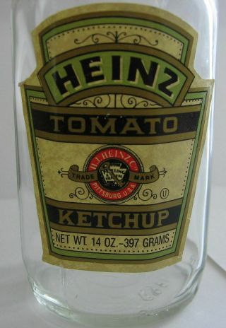 Heinz Ketchup Glass Bottle - 120th Year Anniversary Bottle 14 Oz.  Empty