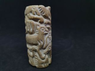 Ancient Very Rare Near Eastern White Stone Cylinder Seal b1 2