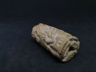 Ancient Very Rare Near Eastern White Stone Cylinder Seal b1 3