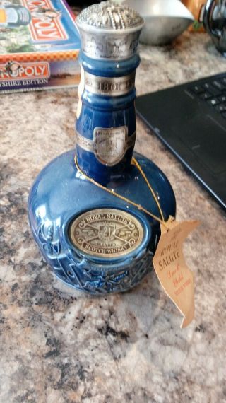 Chivas Brothers Limited Royal Salute 21 Years Old Scotch Whiskey Bottle Blue