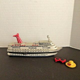 Porcelain Ocean Liner Cruise Ship Trinket Box Metal Hinged Lid And Clasp