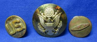Wwii Army Armor Tank Corps Enlisted Collar Disc Set & Enlisted Hat Badge