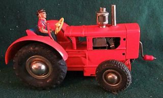 Vintage Gama Tractor German Wind - Up Tin Toy