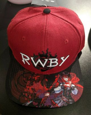 Official Rwby Ruby Rose Snapback Hat Cap Red
